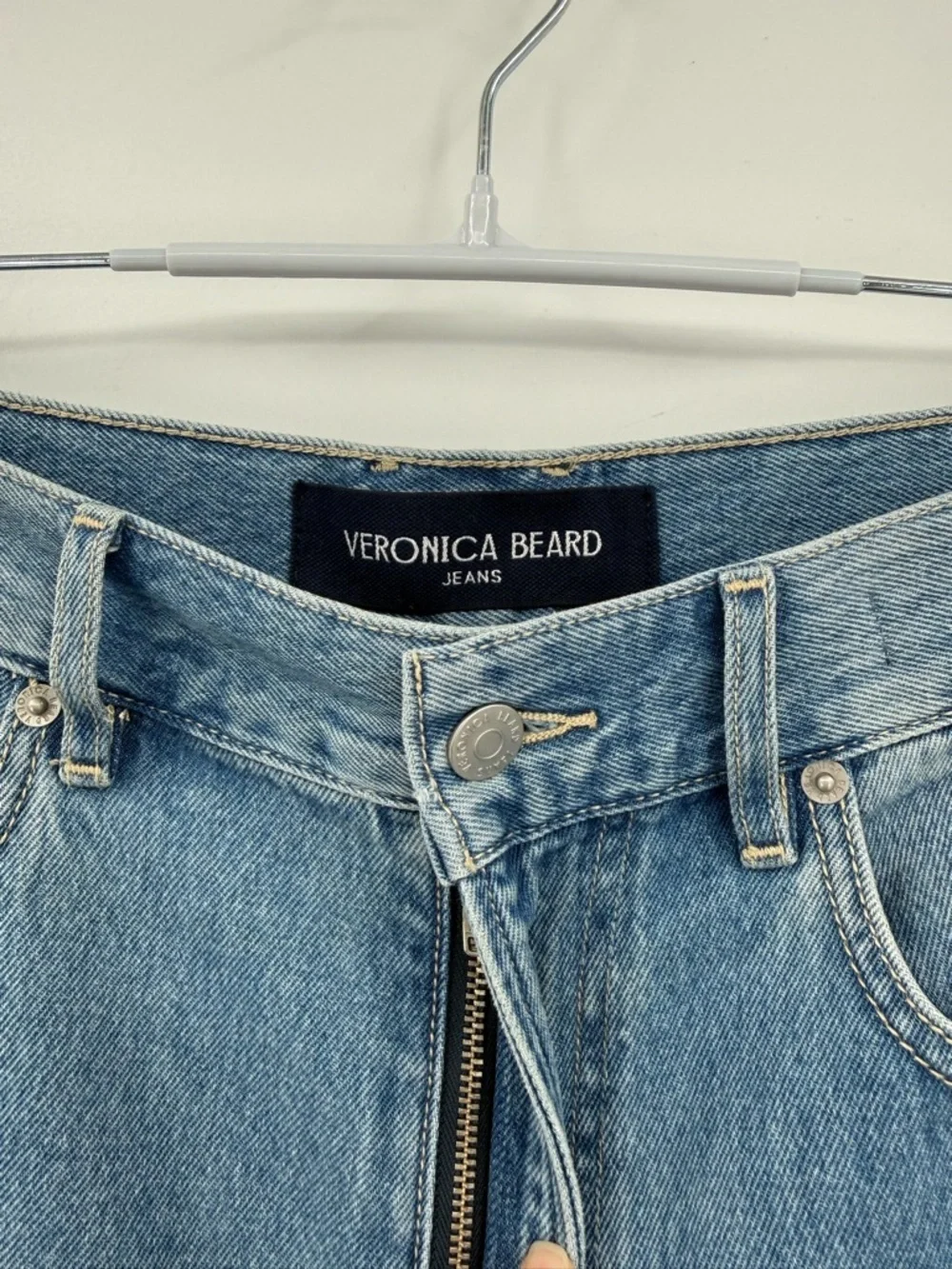 Veronica Beard Charlotte High Rise Denim Long Shorts in Silverwood Blue Size 30